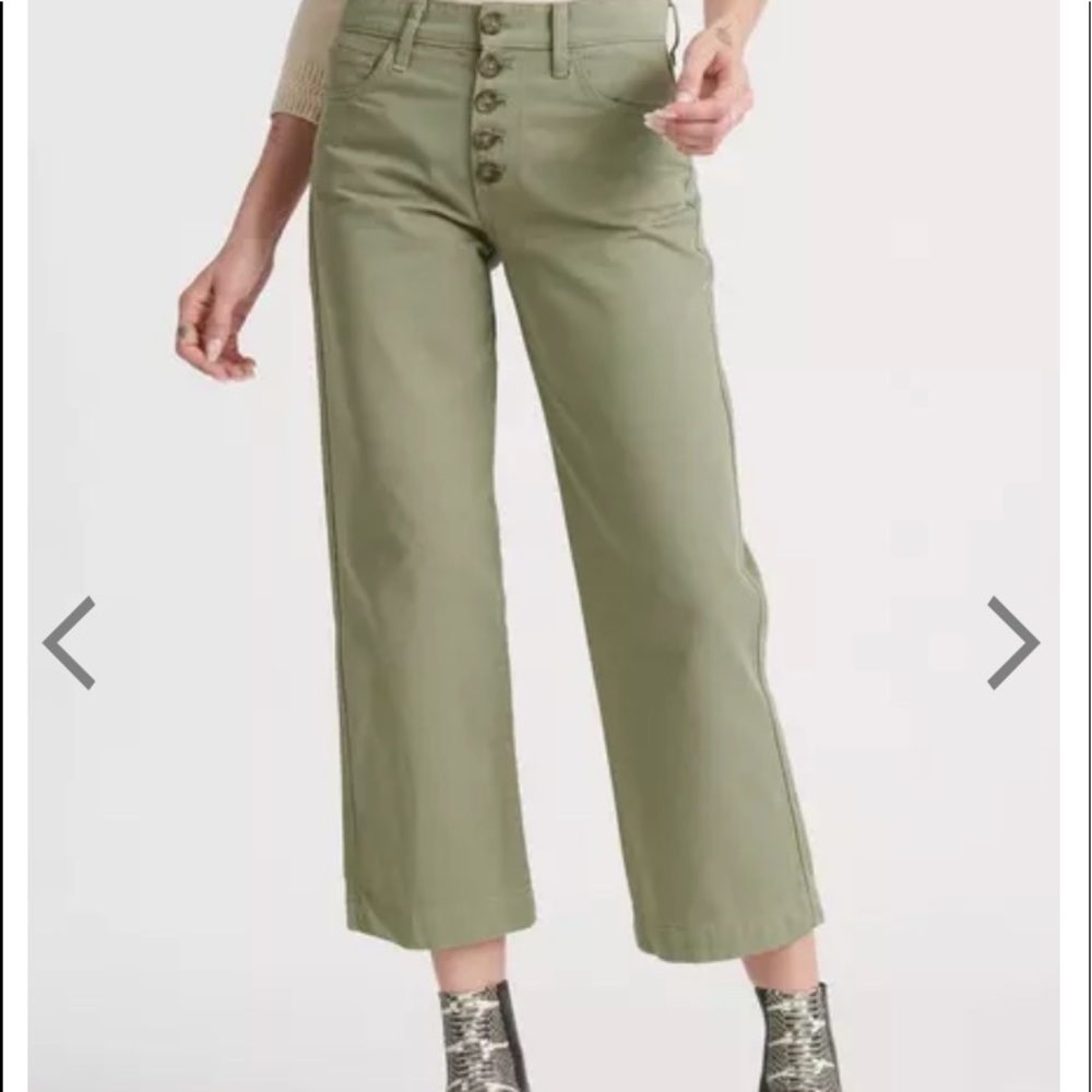 Lucky Brand Mid Rise Crop Wide Leg Jean